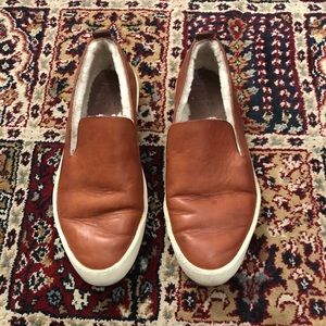 Women’s FEIT Tan Leather Slip On Loafers